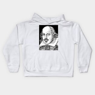 WILLIAM SHAKESPEAR ink portrait Kids Hoodie